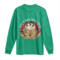 Just A Man Who Loves Darts And Beer Long Sleeve Shirt Funny Dart Player - Wonder Print Shop