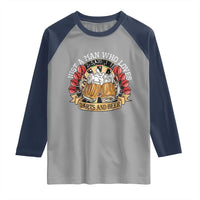 Just A Man Who Loves Darts And Beer Raglan Shirt Funny Dart Player - Wonder Print Shop