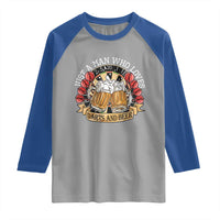 Just A Man Who Loves Darts And Beer Raglan Shirt Funny Dart Player - Wonder Print Shop