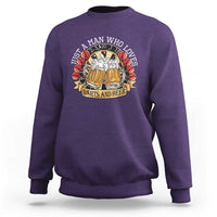 Just A Man Who Loves Darts And Beer Sweatshirt Funny Dart Player - Wonder Print Shop