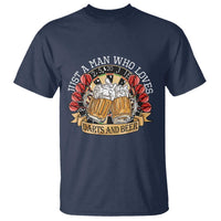 Just A Man Who Loves Darts And Beer T Shirt Funny Dart Player - Wonder Print Shop