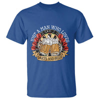 Just A Man Who Loves Darts And Beer T Shirt Funny Dart Player - Wonder Print Shop