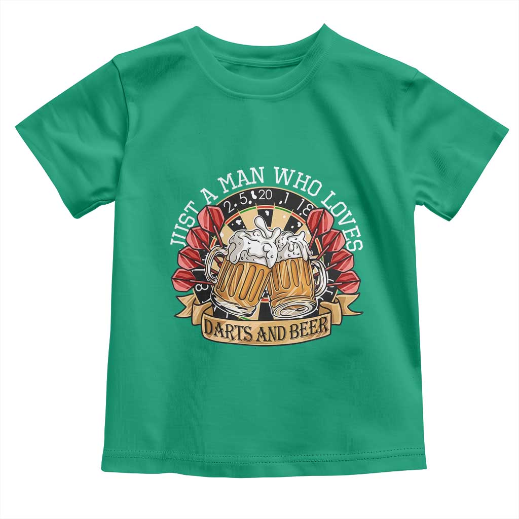 Just A Man Who Loves Darts And Beer Toddler T Shirt Funny Dart Player - Wonder Print Shop