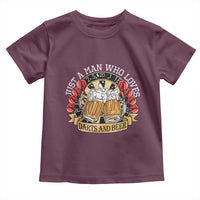 Just A Man Who Loves Darts And Beer Toddler T Shirt Funny Dart Player - Wonder Print Shop