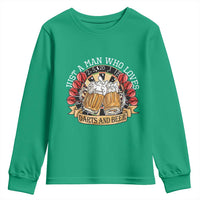 Just A Man Who Loves Darts And Beer Youth Sweatshirt Funny Dart Player - Wonder Print Shop