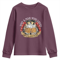 Just A Man Who Loves Darts And Beer Youth Sweatshirt Funny Dart Player - Wonder Print Shop