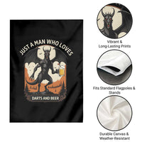Funny Jersey Devil Loves Darts And Beer Garden Flag Cryptid Lover Gift - Wonder Print Shop