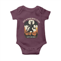 Funny Jersey Devil Loves Darts And Beer Baby Onesie Cryptid Lover Gift - Wonder Print Shop