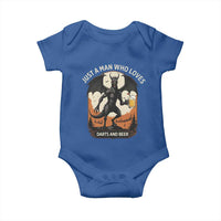 Funny Jersey Devil Loves Darts And Beer Baby Onesie Cryptid Lover Gift - Wonder Print Shop