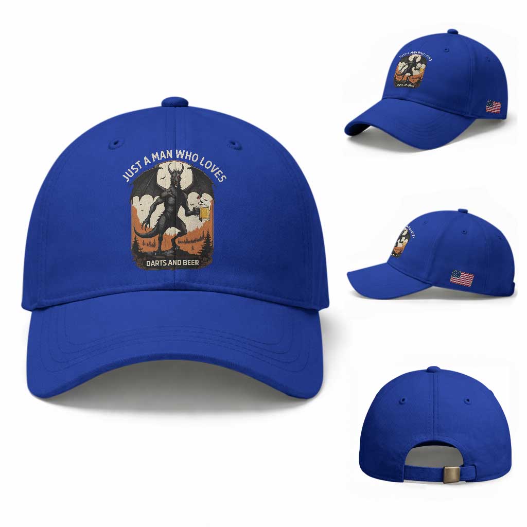 Funny Jersey Devil Loves Darts And Beer Baseball Cap Cryptid Lover Gift