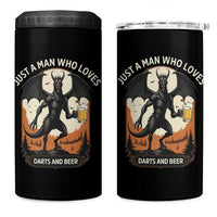Funny Jersey Devil Loves Darts And Beer 4 in 1 Can Cooler Tumbler Cryptid Lover Gift - Wonder Print Shop