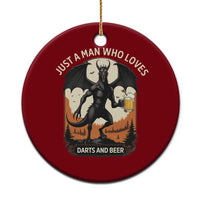 Funny Jersey Devil Loves Darts And Beer Ceramic Ornament Cryptid Lover Gift - Wonder Print Shop