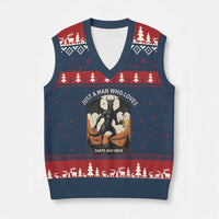 Funny Jersey Devil Loves Darts And Beer V-Neck Knit Sweater Vest Cryptid Lover Gift - Wonder Print Shop