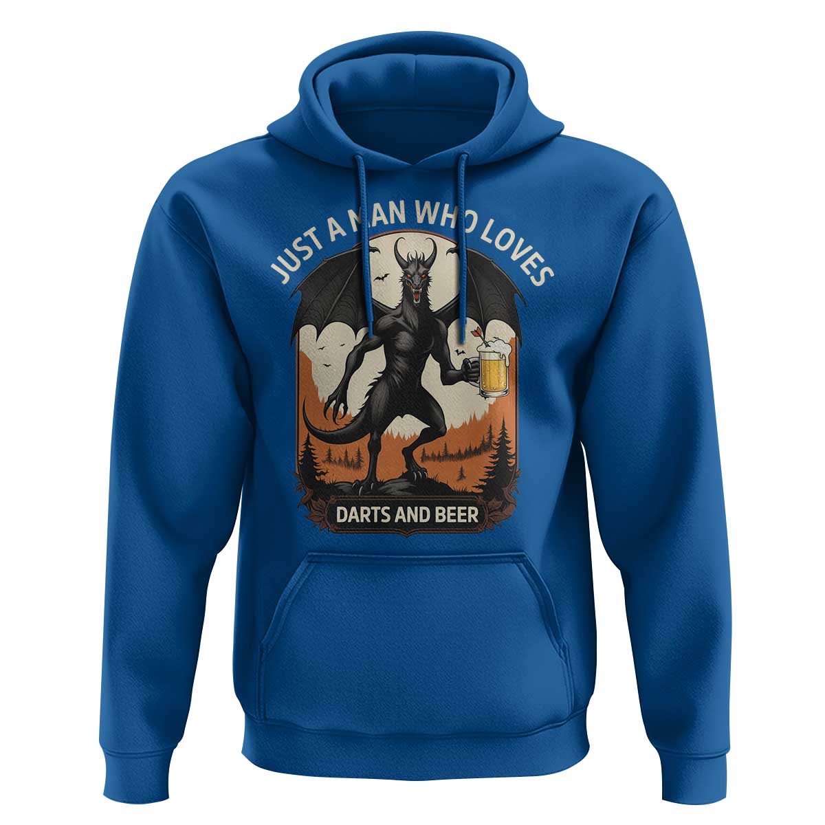 Funny Jersey Devil Loves Darts And Beer Hoodie Cryptid Lover Gift - Wonder Print Shop