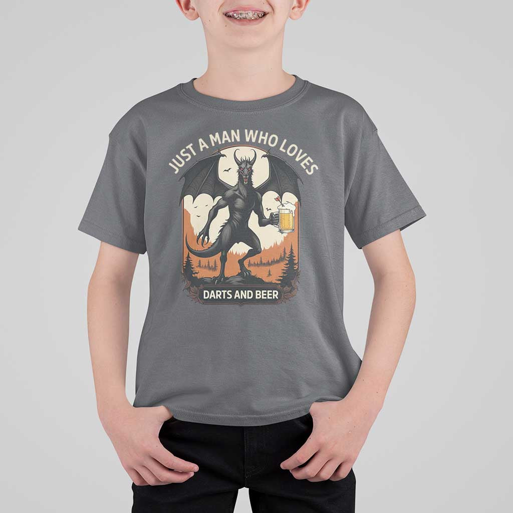 Funny Jersey Devil Loves Darts And Beer T Shirt For Kid Cryptid Lover Gift - Wonder Print Shop
