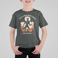 Funny Jersey Devil Loves Darts And Beer T Shirt For Kid Cryptid Lover Gift - Wonder Print Shop
