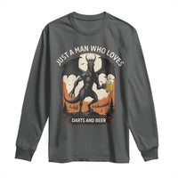 Funny Jersey Devil Loves Darts And Beer Long Sleeve Shirt Cryptid Lover Gift - Wonder Print Shop
