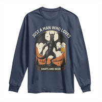 Funny Jersey Devil Loves Darts And Beer Long Sleeve Shirt Cryptid Lover Gift - Wonder Print Shop