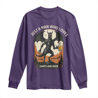 Funny Jersey Devil Loves Darts And Beer Long Sleeve Shirt Cryptid Lover Gift - Wonder Print Shop