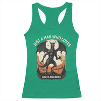 Funny Jersey Devil Loves Darts And Beer Racerback Tank Top Cryptid Lover Gift - Wonder Print Shop