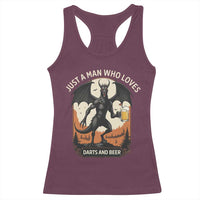 Funny Jersey Devil Loves Darts And Beer Racerback Tank Top Cryptid Lover Gift - Wonder Print Shop