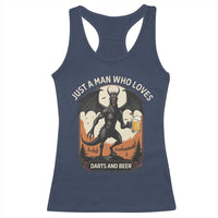 Funny Jersey Devil Loves Darts And Beer Racerback Tank Top Cryptid Lover Gift - Wonder Print Shop