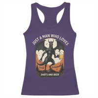 Funny Jersey Devil Loves Darts And Beer Racerback Tank Top Cryptid Lover Gift - Wonder Print Shop