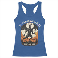 Funny Jersey Devil Loves Darts And Beer Racerback Tank Top Cryptid Lover Gift - Wonder Print Shop