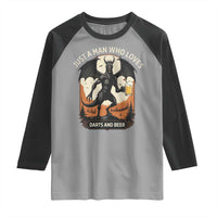 Funny Jersey Devil Loves Darts And Beer Raglan Shirt Cryptid Lover Gift - Wonder Print Shop