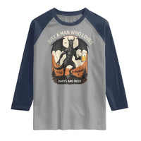 Funny Jersey Devil Loves Darts And Beer Raglan Shirt Cryptid Lover Gift - Wonder Print Shop