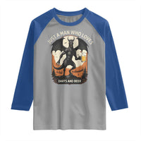 Funny Jersey Devil Loves Darts And Beer Raglan Shirt Cryptid Lover Gift - Wonder Print Shop