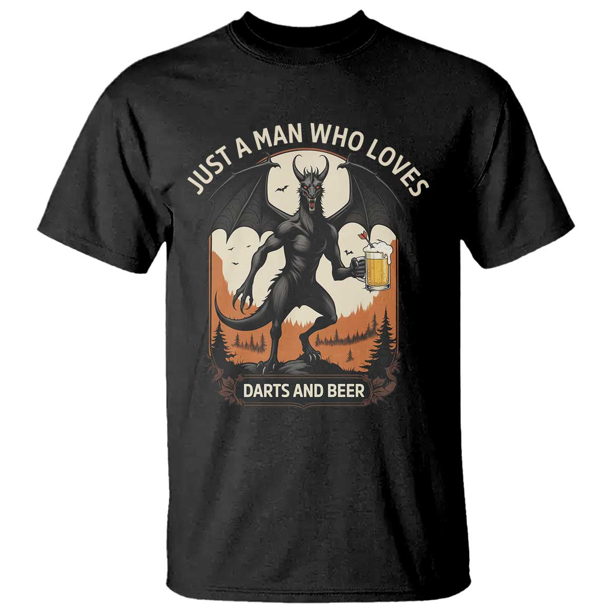 Funny Jersey Devil Loves Darts And Beer T Shirt Cryptid Lover Gift - Wonder Print Shop