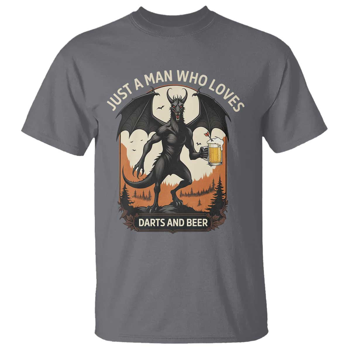 Funny Jersey Devil Loves Darts And Beer T Shirt Cryptid Lover Gift - Wonder Print Shop
