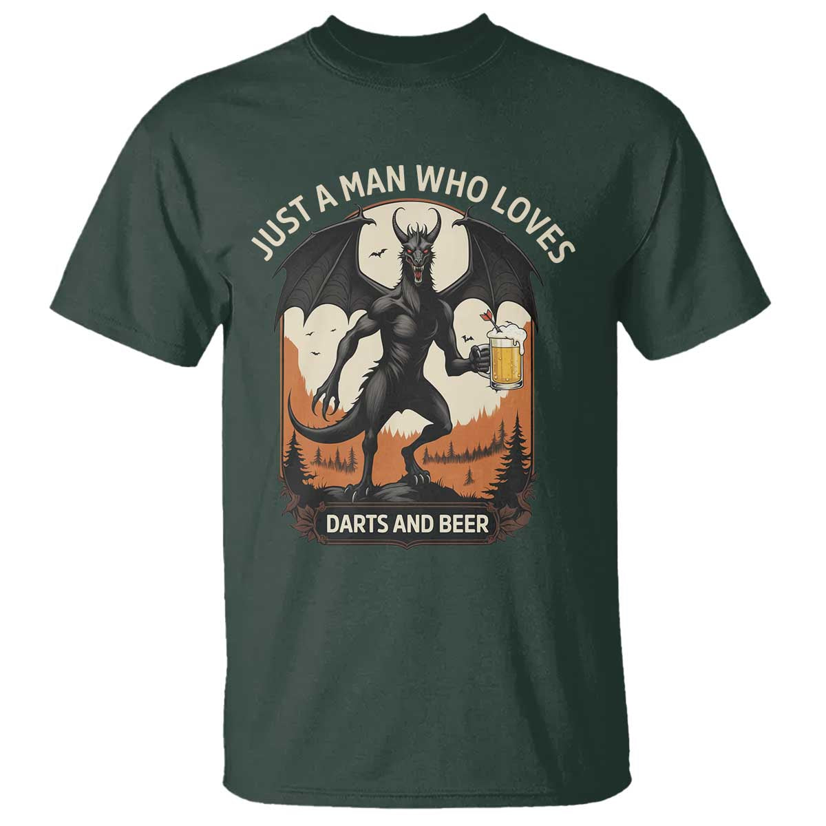 Funny Jersey Devil Loves Darts And Beer T Shirt Cryptid Lover Gift - Wonder Print Shop