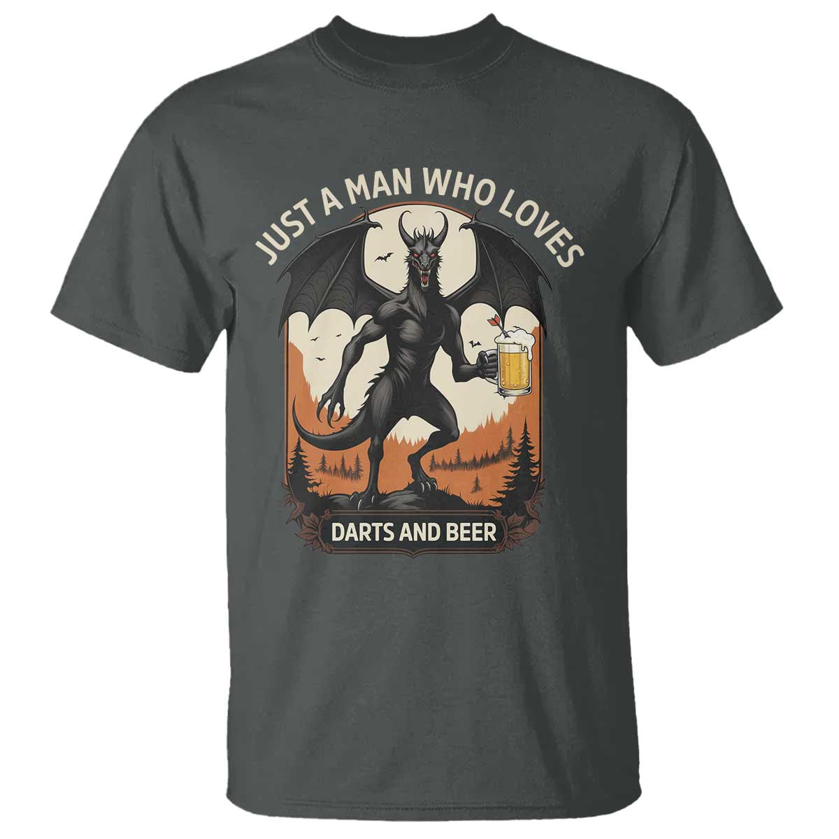 Funny Jersey Devil Loves Darts And Beer T Shirt Cryptid Lover Gift - Wonder Print Shop