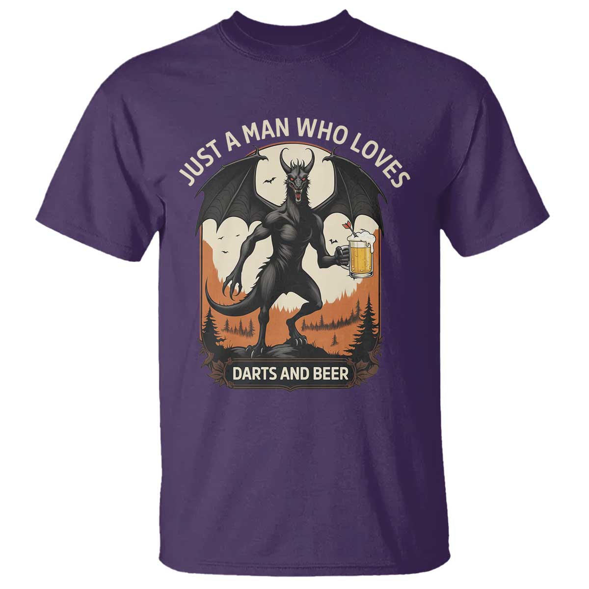 Funny Jersey Devil Loves Darts And Beer T Shirt Cryptid Lover Gift - Wonder Print Shop