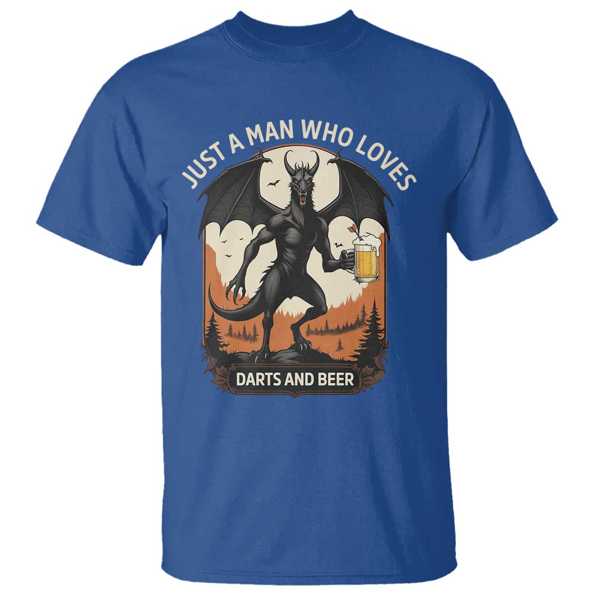 Funny Jersey Devil Loves Darts And Beer T Shirt Cryptid Lover Gift - Wonder Print Shop