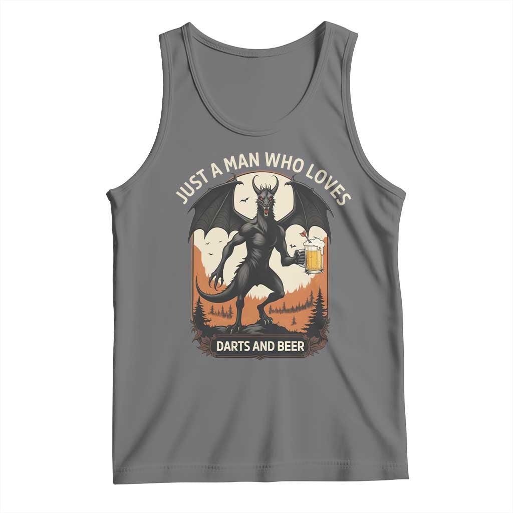 Funny Jersey Devil Loves Darts And Beer Tank Top Cryptid Lover Gift - Wonder Print Shop
