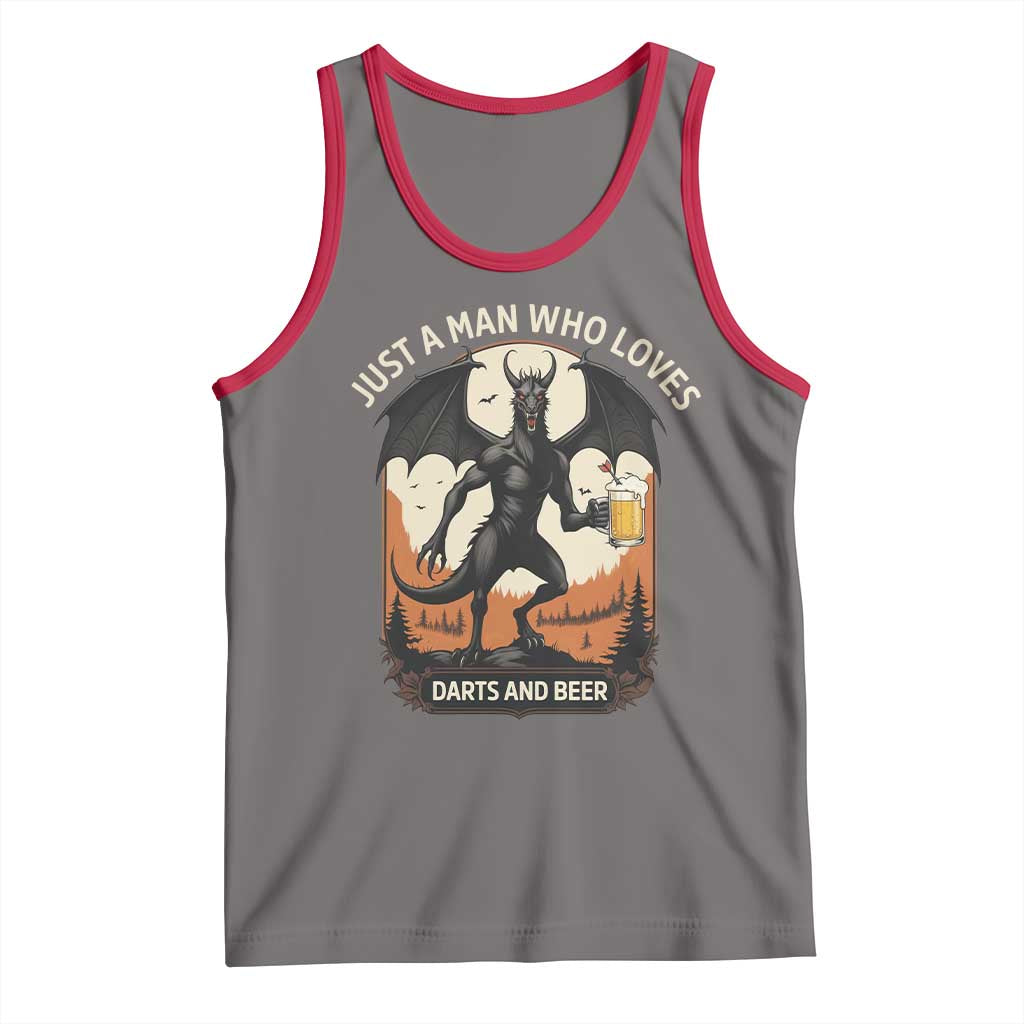 Funny Jersey Devil Loves Darts And Beer Tank Top Cryptid Lover Gift - Wonder Print Shop
