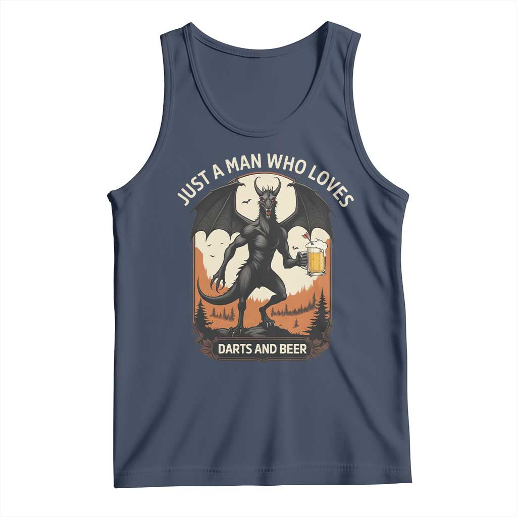 Funny Jersey Devil Loves Darts And Beer Tank Top Cryptid Lover Gift - Wonder Print Shop