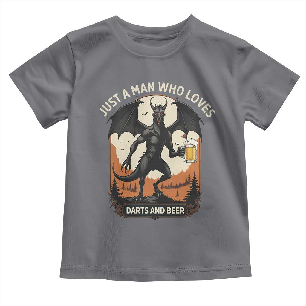 Funny Jersey Devil Loves Darts And Beer Toddler T Shirt Cryptid Lover Gift - Wonder Print Shop