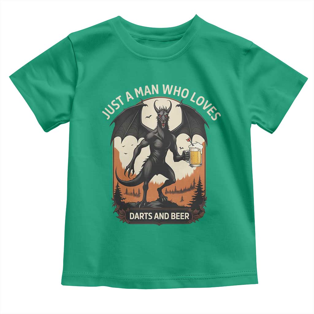 Funny Jersey Devil Loves Darts And Beer Toddler T Shirt Cryptid Lover Gift - Wonder Print Shop