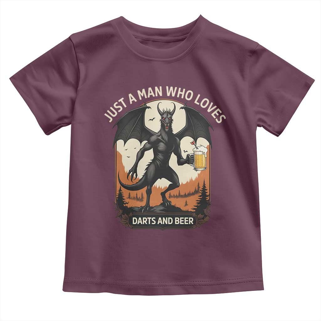 Funny Jersey Devil Loves Darts And Beer Toddler T Shirt Cryptid Lover Gift - Wonder Print Shop