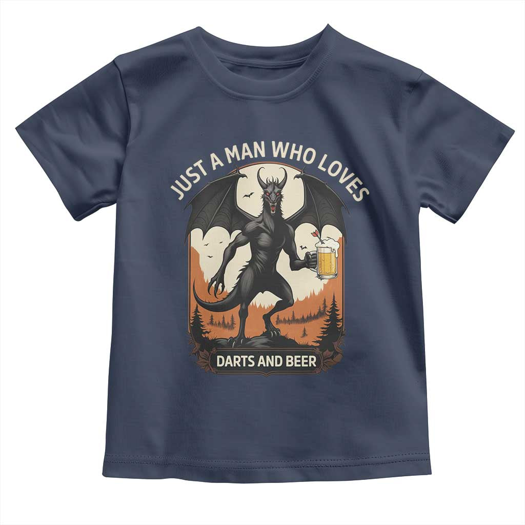 Funny Jersey Devil Loves Darts And Beer Toddler T Shirt Cryptid Lover Gift - Wonder Print Shop
