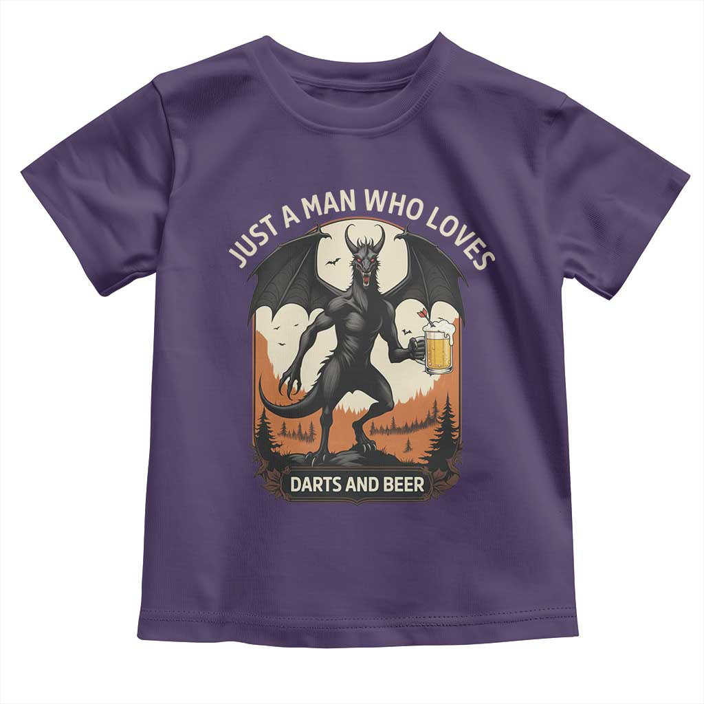 Funny Jersey Devil Loves Darts And Beer Toddler T Shirt Cryptid Lover Gift - Wonder Print Shop