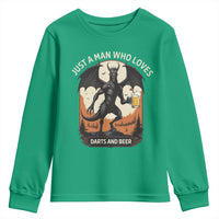 Funny Jersey Devil Loves Darts And Beer Youth Sweatshirt Cryptid Lover Gift - Wonder Print Shop