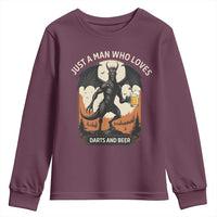 Funny Jersey Devil Loves Darts And Beer Youth Sweatshirt Cryptid Lover Gift - Wonder Print Shop