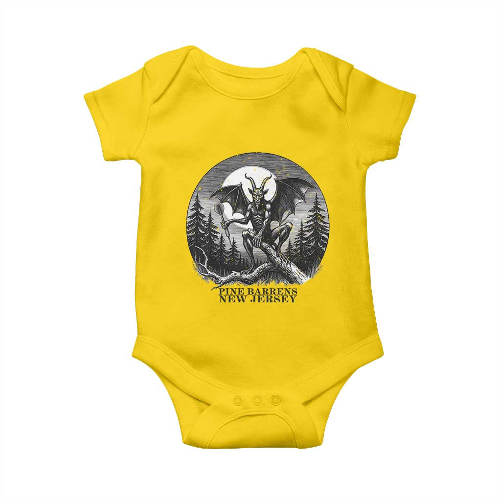 Jersey Devil Playing Dart Baby Onesie Gothic Horror Gift Pine Barrens New Jersey - Wonder Print Shop