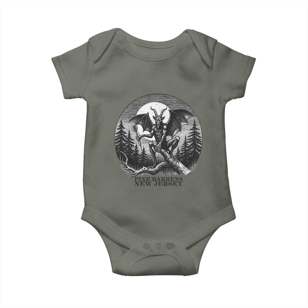 Jersey Devil Playing Dart Baby Onesie Gothic Horror Gift Pine Barrens New Jersey - Wonder Print Shop