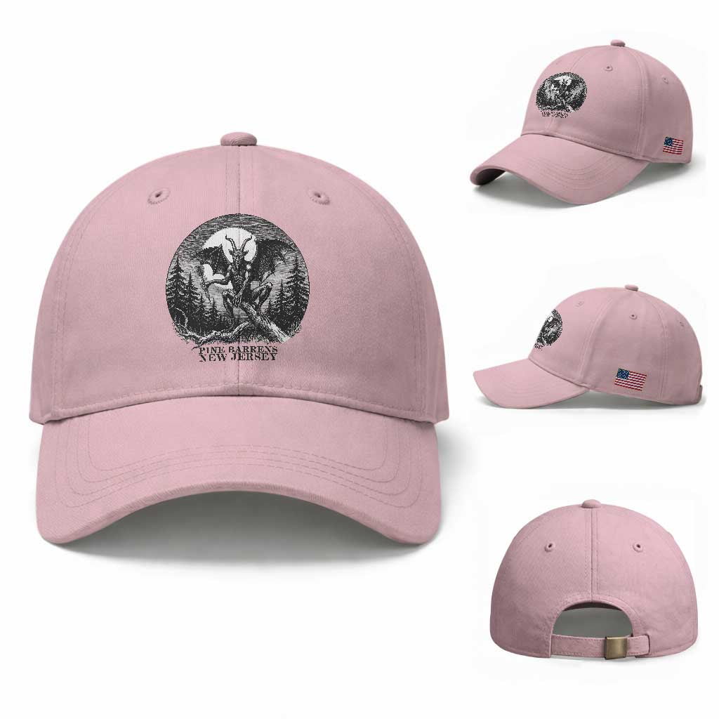 Jersey Devil Playing Dart Baseball Cap Gothic Horror Gift Pine Barrens New Jersey